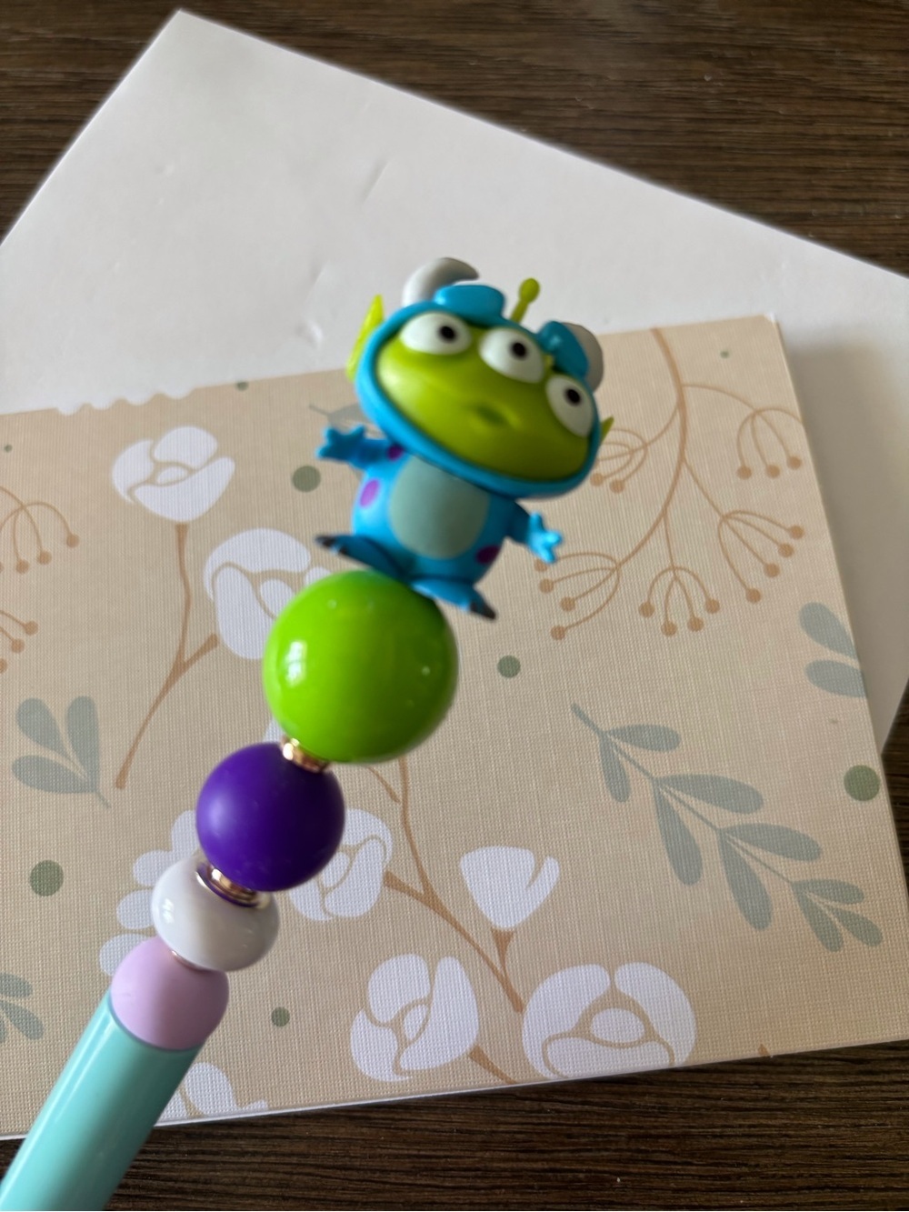 Toy Story Aliens: Alien as Sully handmade beaded pen